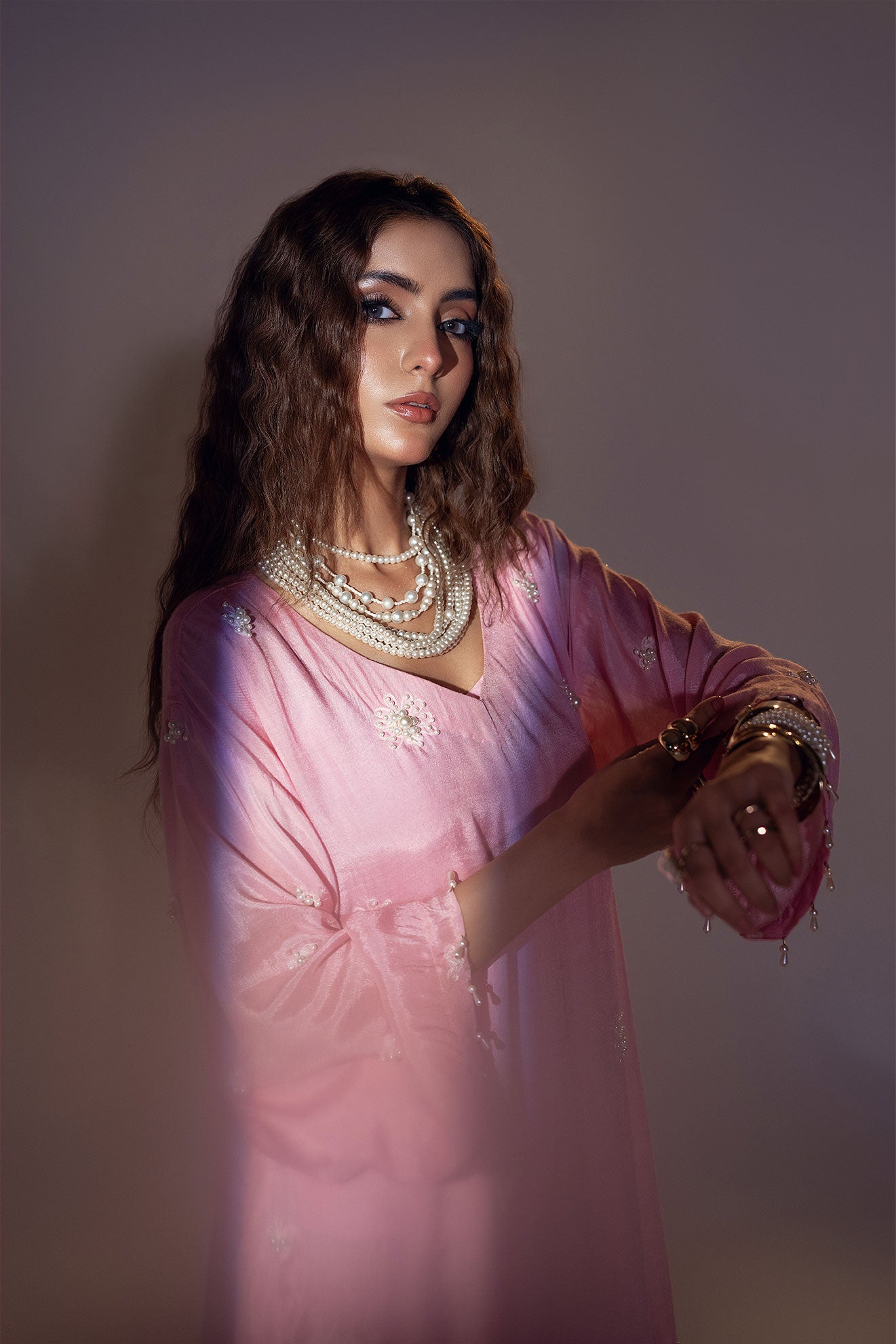 Cotton Silk Embroidered Kameez with Organza Dupatta